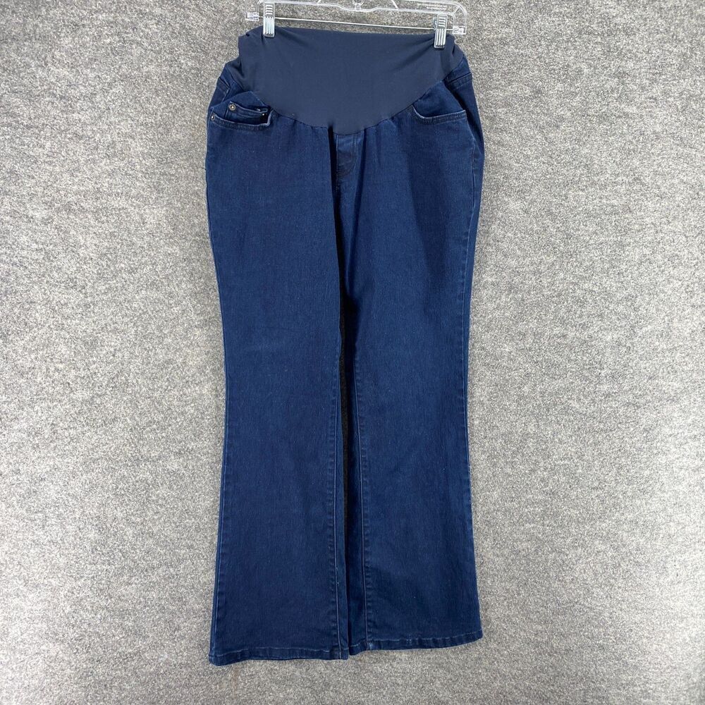American Star Jeans Women XL Maternity Blue Denim Dark Wash Flared High Rise